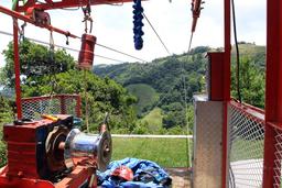 Shot from inside the Extremos modified gondola before moving out into the center of the valley on April 17, 2013.