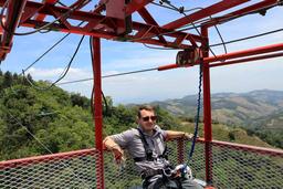 Relaxing on the Gondola after the adrenaline rush accompanying the swing and the bungee jump on April 17, 2013.