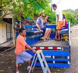 boarding truck to canopy tour