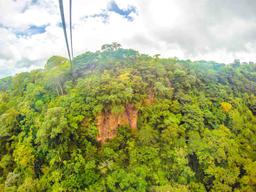 cable crossing valley from one side to the other tizati zip line rincon de la vieja