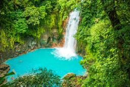 celeteste river waterfall and blue pool view from the steps 33
