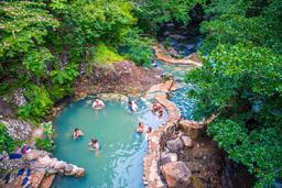 aerial view of main rio negro hot springs pools rincon de la vieja