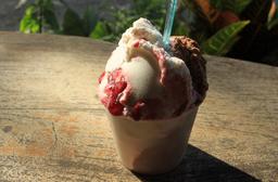 Artisanal black cherry and chocolate orange gelato from Deelite in Puerto Viejo on Oct. 16, 2013.