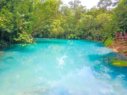 blue lagoon view from the water side taken with a dji