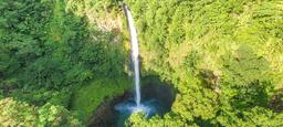 fortuna waterfall front aerial view with pond_0018