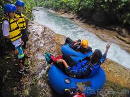 hearing a security briefing prior to tubing rincon de la vieja