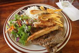 chicken beef plantain salad rice beans lunch 17