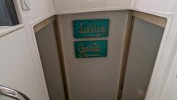restroom signs 41 foot luxury charter catamaran guanacaste