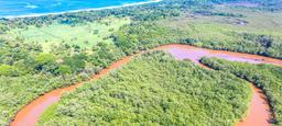 aerial view tamarindo estauary canal loop and playa grande front