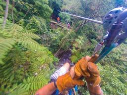 riding after the aerial slide at the white river canyon zip line rincon de la vieja
