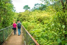 people crossing a cement bridge during the celeteste river waterfall tour 16