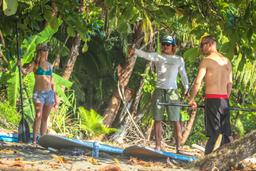 pollo surfing lesson before jumping on the water