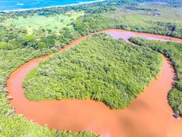 aerial view tamarindo estauary canal loop and playa grande