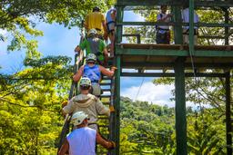 going up on the first platform osa palmas canopy tour