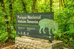 tenorio national park sign celeteste river waterfall tour 15