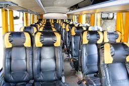 27 passenger hino senior coach seat row view from the front